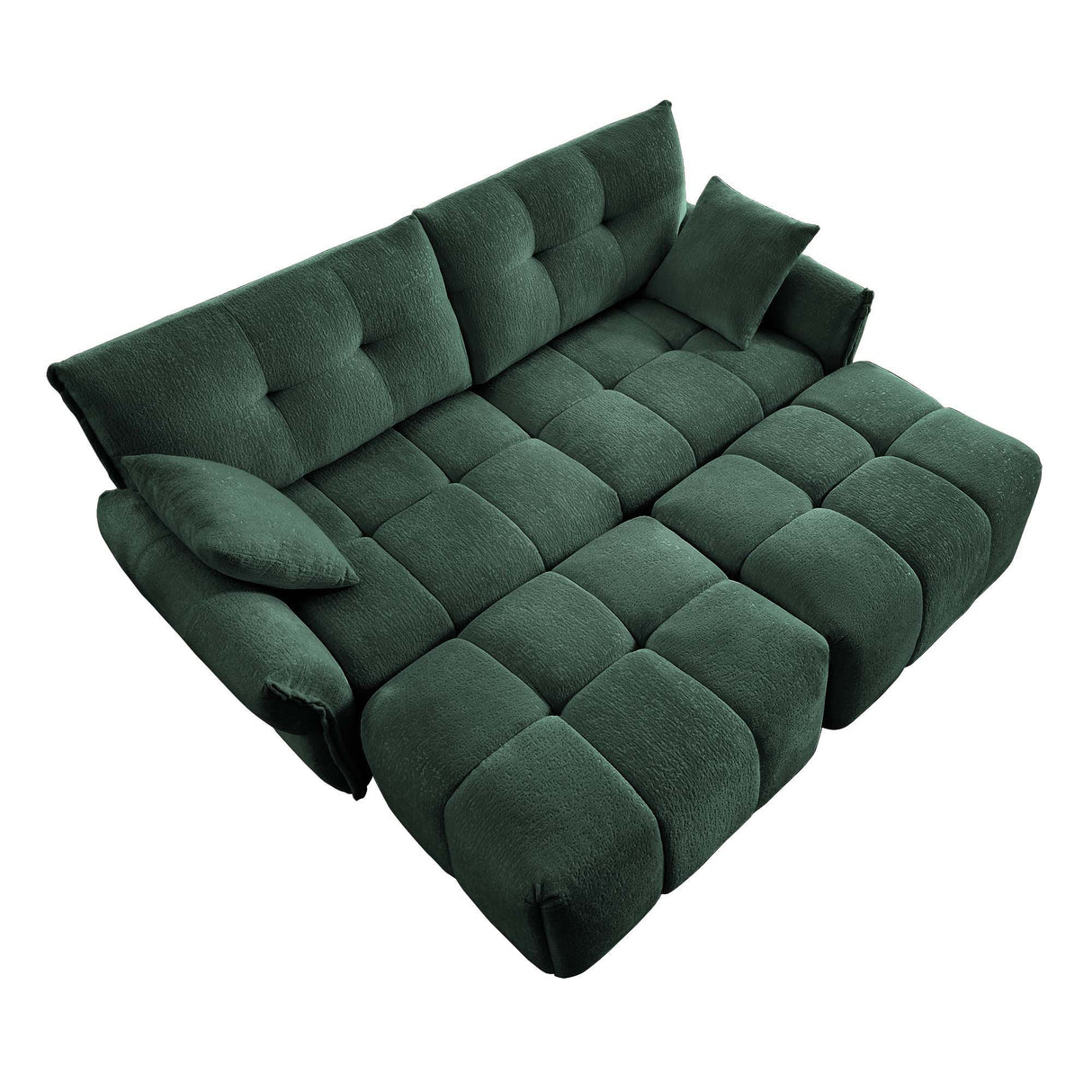 Elegant Sofa Set With Ottoman And Pillows, Textured Chenille, High Resilience Cushions by Couch.com