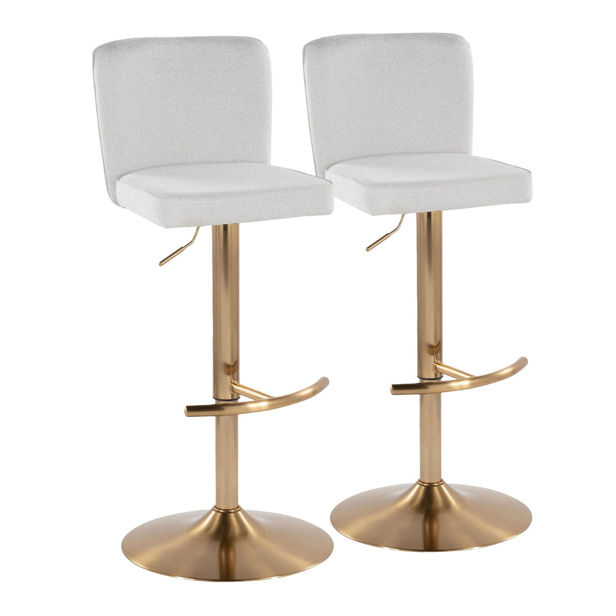 Henry - Contemporary Adjustable Barstool With Swivel With Rounded T Footrest (Set of 2) by Couch.com