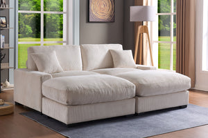 4 Seater Oversized Sectional Sofa With 2 Ottoman And 2 Pillows by Couch.com