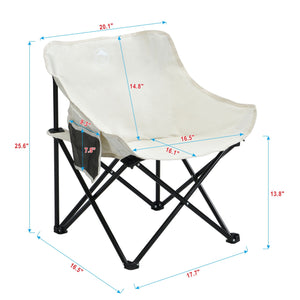 2 Pieces Outdoor Camping Chairs Folding / Portable, Comfortable Seating, Durable Steel Fram by Couch.com