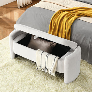 Oval Ottoman Storage Bench Chenille Bench With Large Storage Space For The Living Room, Entryway And Bedroom by Couch.com