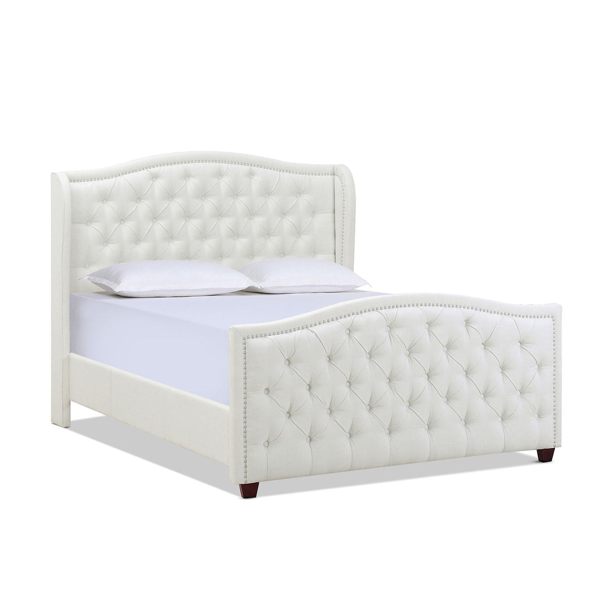 Marcella - Upholstered Shelter Headboard Bed Set by Couch.com