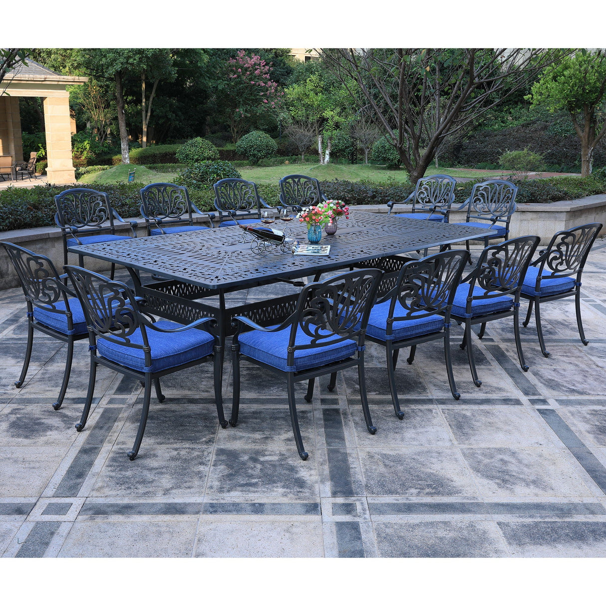 Rectangular Metal Dining Set With Cushions by Couch.com