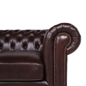 Traditional Tufted Leather Chesterfield Nailhead Sofa by Couch.com