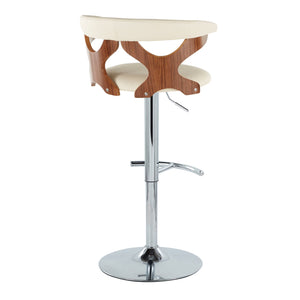 Gardenia - Mid Century Modern Adjustable Barstool With Swivel With Rounded T Footrest (Set of 2) by Couch.com