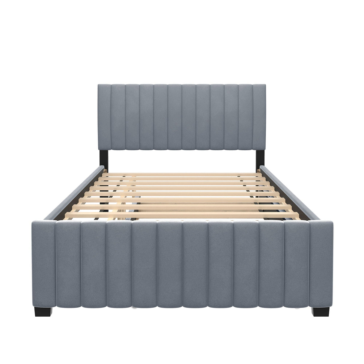 Elegant Upholstered Platform Bed With Twin Size Trundle by Couch.com