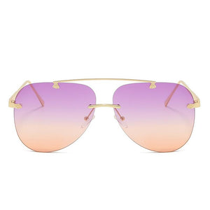 Metal Rimless Sunglasses for Men and Woman  Mirror Fashion  Trendy Pilot  Sun Glasses UV Protector Gradient Eyewear