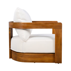 Set of 2 Premium Acacia Wood Outdoor Club Chairs