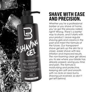 Level 3 Shaving Gel - Straight Razor Shave Gel - Non-Irritating - Refreshing Smell L3 - No Hot Towel Necessary - Level Three Razor Gel Ice 16.9 Fl Oz (Pack of 1)