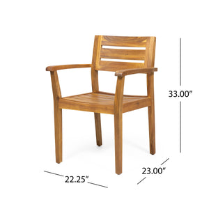 7 Pieces Acacia Wood Outdoor Dining Set