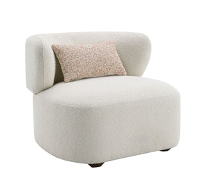 Darius - Boucle Accent Chair With Toss Pillow - Beige by Couch.com