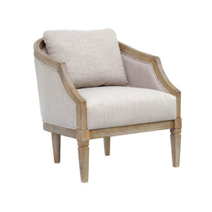 Classic Chair With Solid Wood Frame And Jacquard Upholstery - Beige by Couch.com