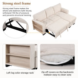 Stylish And Functional Light Chaise Lounge Sectional With Storage Rack Pull-Out Bed Drop Down Table And USB Charger by Couch.com
