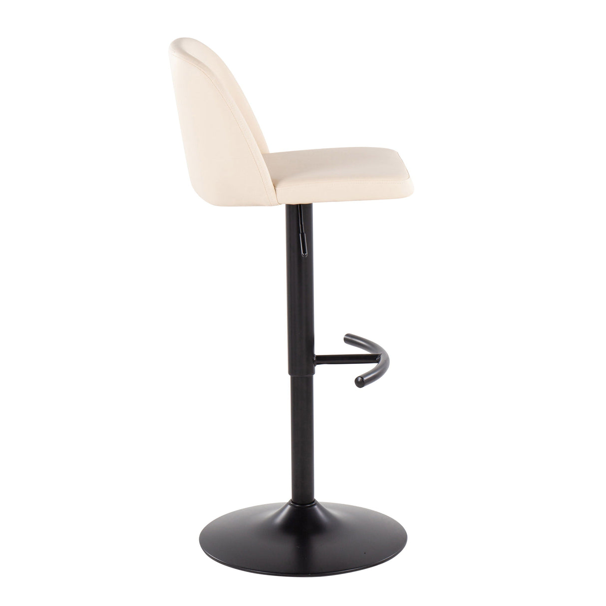 Toriano - Contemporary Adjustable Bar Stool With Rounded T Footrest (Set of 2) by Couch.com