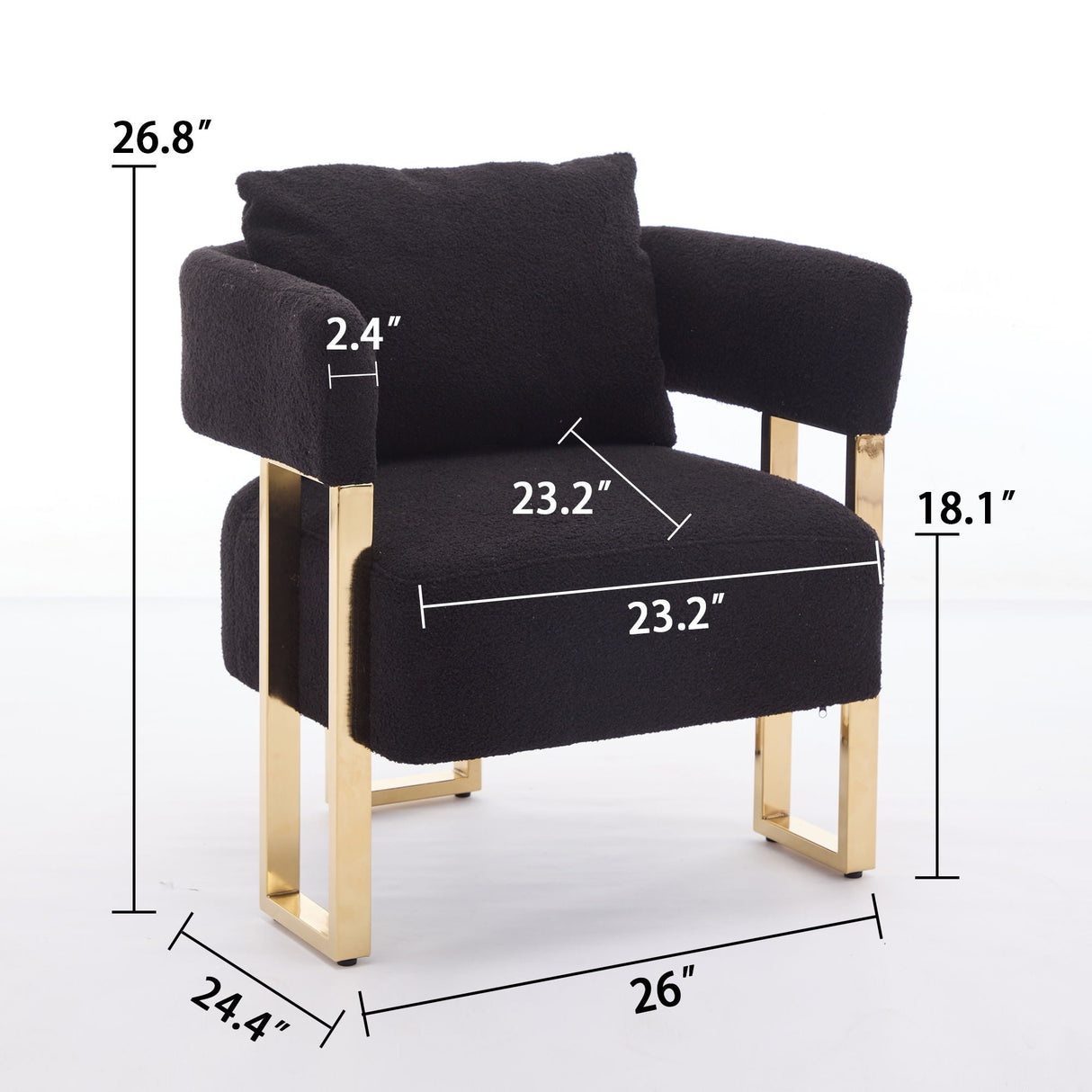 Modern Decorative Chair Teddy Fleece Upholstered And Metal Foot by Couch.com