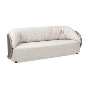 Harper - Barrel Upholstered Patio Deep Seating Sofa - Oat Beige by Couch.com