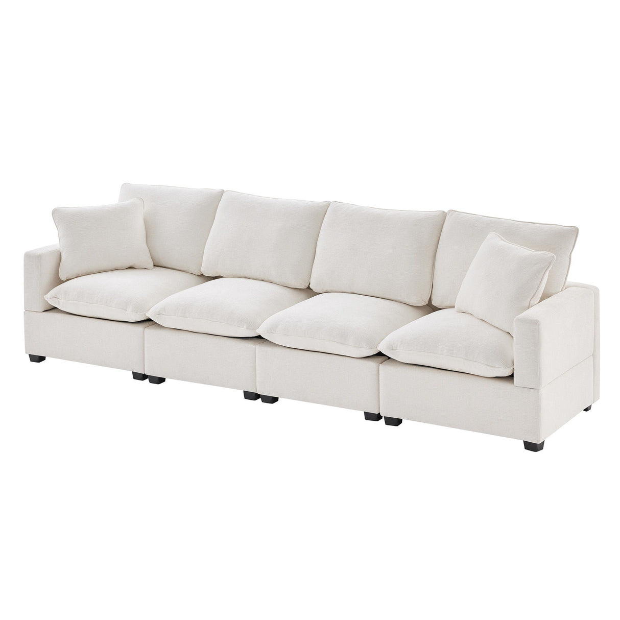 Modern Modular Sofa, 4 Seat Chenille Sectional Couch Set With 2 Pillows Included, Freely Combinable Indoor Funiture For Living Room, Apartment, Office by Couch.com