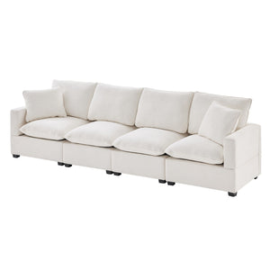 Modern Modular Sofa, 4 Seat Chenille Sectional Couch Set With 2 Pillows Included, Freely Combinable Indoor Funiture For Living Room, Apartment, Office by Couch.com