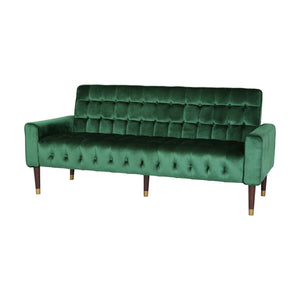 Square Arms Velvet Straight Sofa, Living Room And Study - Emerald by Couch.com
