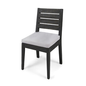 Patio Armless Dining Chair With Laid Back Slat Panel Design - Light Gray by Couch.com