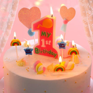 Cake Topper Baby Bathing Oversized Number 1 Year Old Baby Birthday Candle Birthday Candle Cute Cake Candle Decoration Number Children Happy Birthday Candle Insert Creative Party Dessert Table Candle