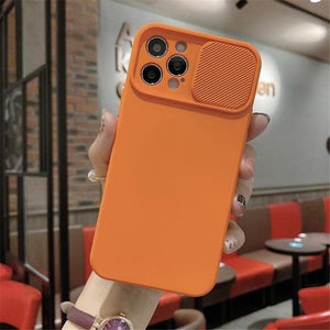 Camera Protection Case With Sliding Camera Cover Protective Design Soft Edges Protective Cover Camera Lens Protection Solid Phone Case For iPhone 13 14 12 Pro Max Mini Candy Color Cover For iphone
