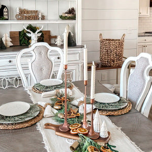 Copper Finish Cast Iron Taper Candle Holders, Set of Three