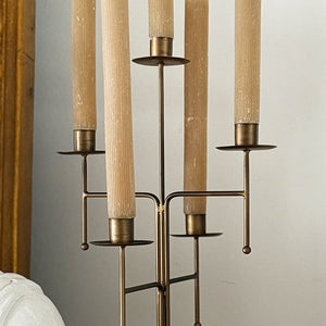 Freestanding Antique Iron Candelabra, Set of Two