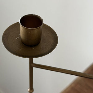 Freestanding Antique Iron Candelabra, Set of Two