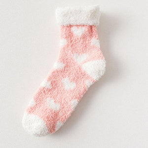 Candy Warm Lady Heart Cute Winter Kawaii Thick Casual Women Socks Fuzzy Fluffy Terry Warm Socks Short Cute Cotton Socks Winter Socks Short Socks For Men And Women