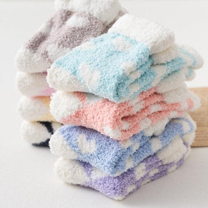Candy Warm Lady Heart Cute Winter Kawaii Thick Casual Women Socks Fuzzy Fluffy Terry Warm Socks Short Cute Cotton Socks Winter Socks Short Socks For Men And Women