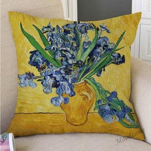 Canvas Throw Pillow Cover Famous Oil Painting Art Self Portrait Sunflower Starry Night Gallery Art Decoration Pillow Case Linen Cushion Cover Canvas Throw Pillow Cover Case for Couch Sofa Home Decoration Famous Picture Print 44x44cm