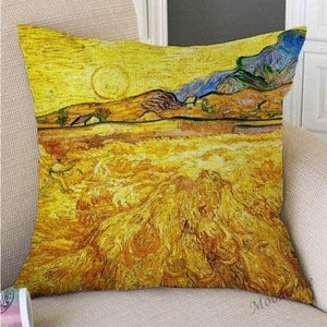 Canvas Throw Pillow Cover Famous Oil Painting Art Self Portrait Sunflower Starry Night Gallery Art Decoration Pillow Case Linen Cushion Cover Canvas Throw Pillow Cover Case for Couch Sofa Home Decoration Famous Picture Print 44x44cm