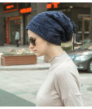 Caps Warmer Bonnet Casual Cap Winter Beanie Hats Hat winter hat Bobble Hat Winter Balaclava Women Bandana Baotou Cap Scarf Warm Thick Beanie Skellies Women Girls Cable Knit Soft Cute Beanie with Ears Detachable Pompom Fur Hat Girls