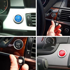 Car Engine Start Button Replace Cover Stop Switch Accessories Start Stop Engine Button Switch Cover Engine Switch Power Ignition Start Stop Button Replacement Car Decor