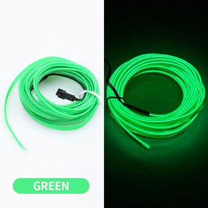 Car LED Neon Cold Light Auto Interior Atmosphere Neon Glowing Strobing Electroluminescent Wire Lights Neon Light USB 5V with Fuse Protection for Automotive Car Interior Decoration Light Refit Decoration Strips Shine Usb Cigar Lighter Driver