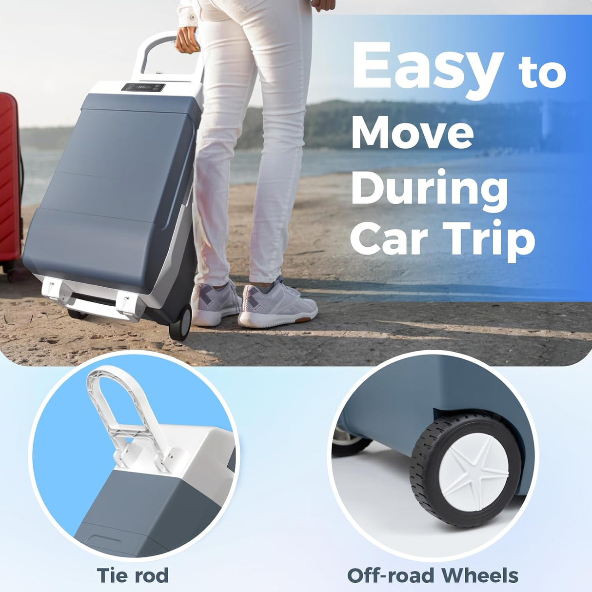 Car Refrigerator 12 Volt Mini Fridge 32 Quart 35L Portable Freezer Electric Cooler Intelligent Control Pan