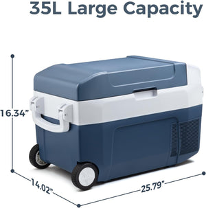 Car Refrigerator 12 Volt Mini Fridge 32 Quart 35L Portable Freezer Electric Cooler Intelligent Control Pan