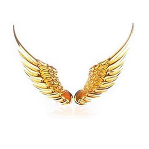 Car Stickers Metal 3D Double-sided Tape Stick 1 Pair Gold Sliver Wing Decals Decorations Emblem Logo Badge Bumper Trunk Tailgate Window Angel Wings Emblem 3D Metal Car Auto Symbol Motorcycle Car Styling Tools Accessories