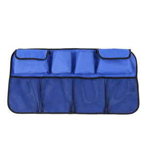 Car Trunk Organizer Adjustable Backseat Storage Bag Net High Capacity Multi-use Oxford Automobile Adjustable Strap Durable Seat Back Organizers Universal Back Seat Trunk Organizer Hanging Car Organizer Trunk Foldable Cargo Storage Backseat Trunk Organizer