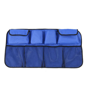 Car Trunk Organizer Adjustable Backseat Storage Bag Net High Capacity Multi-use Oxford Automobile Adjustable Strap Durable Seat Back Organizers Universal Back Seat Trunk Organizer Hanging Car Organizer Trunk Foldable Cargo Storage Backseat Trunk Organizer