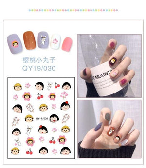 Cartoon Characters Plants Animals Forest Flowers Small Fresh Flowers 3D Nail Stickers Hyuna Style Nail Patch Waterproof Self Adhesive Nail Decals for Nail Art Decoration Including Hearts Stars Letters Bowknot Leaves Flowers Plants Fruits Butterflies