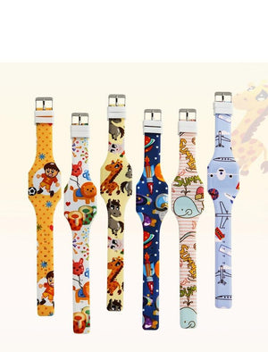 Cartoon Childrens Cute Watches LED Digital Clock Kids Student Dinosaur Digital Sport Watch For Boys Girls Kid Waterproof Electronic Functional Cute Outdoor Kids Watches