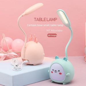 Cartoon Desk Lamp Eye Protection Energy-saving Reading Lamp USB Charging Sleeping Night Light LED Table Lamp for Kids Cute Study Lamps for Bedroom Décor