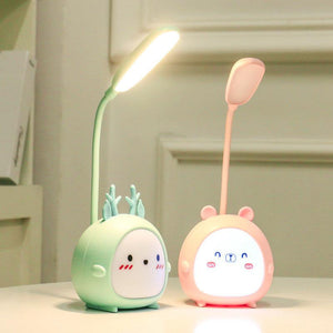 Cartoon Desk Lamp Eye Protection Energy-saving Reading Lamp USB Charging Sleeping Night Light LED Table Lamp for Kids Cute Study Lamps for Bedroom Décor
