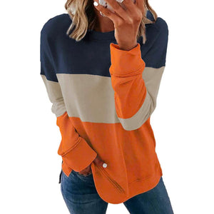 Casual Crewneck Tie Dye Sweatshirt Striped Printed Loose Soft Long Sleeve Pullover Tops Shirts