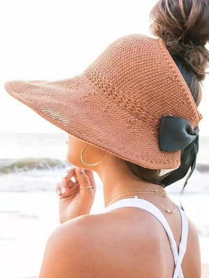 Casual Summer Hats For Women Foldable Hollow Out Hat Modern Women's Simple Vintage Comfortable Sun Hats Cute Women Wide Beach Hats Girl Outside Travel Hats