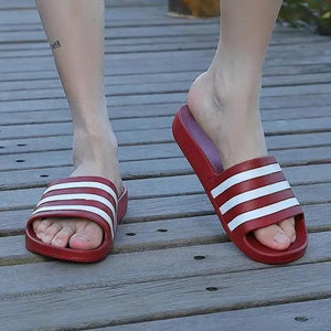 Casual Summer Modern Design Men Slippers Soft Black White Stripes Pattern Flip Flops Casual Summer Outdoor Slides For Women