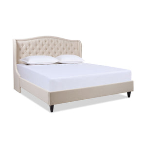 Coverley - King Tufted Shelter Platform Bed - Sky Neutral Beige by Couch.com