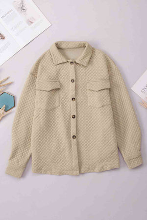 Comfortable Button-Down Collared Jacket Classic Lightweight Classic Design With Pockets